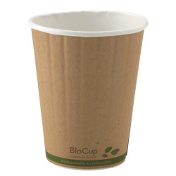 PAPER CUP DOUBLE WALLED BROWN 8OZ 50S
