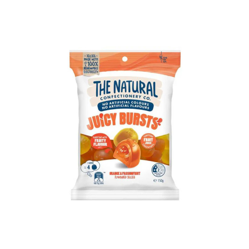 JUICY BURSTS ORANGE AND PASSIONFRUIT 150GM