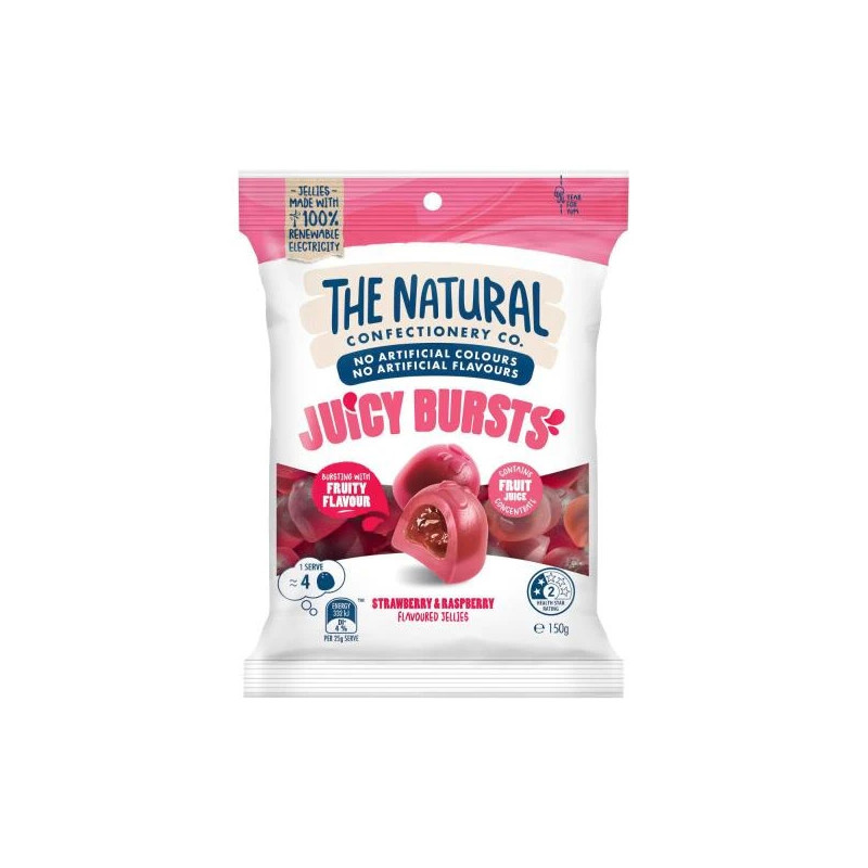 JUICY BURSTS STRAWBERRY AND RASPBERRY 150GM