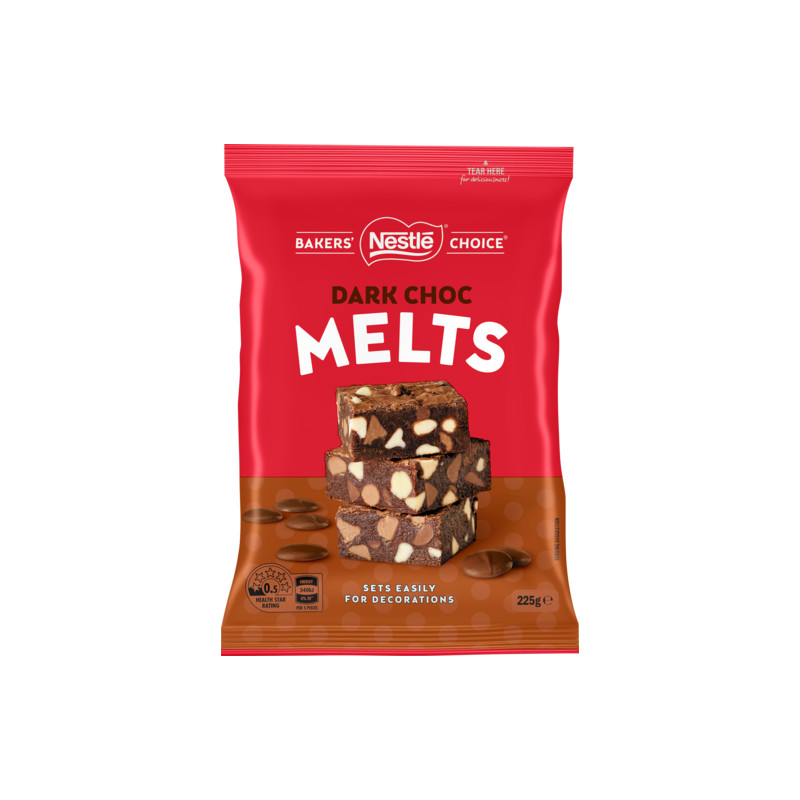 DARK CHOCOLATE MELTS 225GM