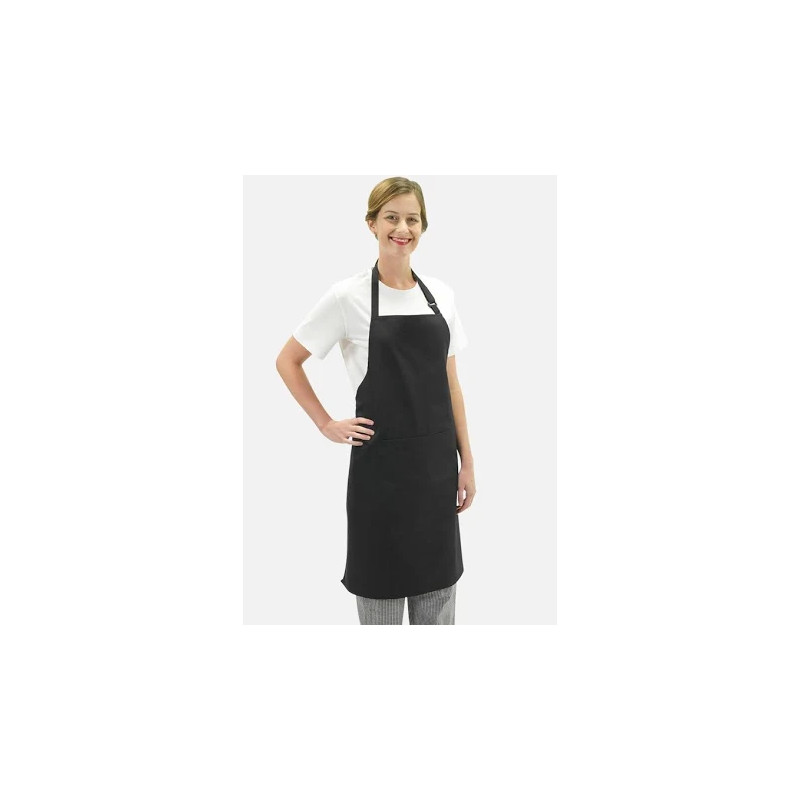 BLACK FABRIC BIB APRON W/POCKET BLACK 1EA