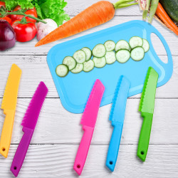 KIDS SAFE CUTTING KNIFE NYLON ASST COLOURS 1PIECE