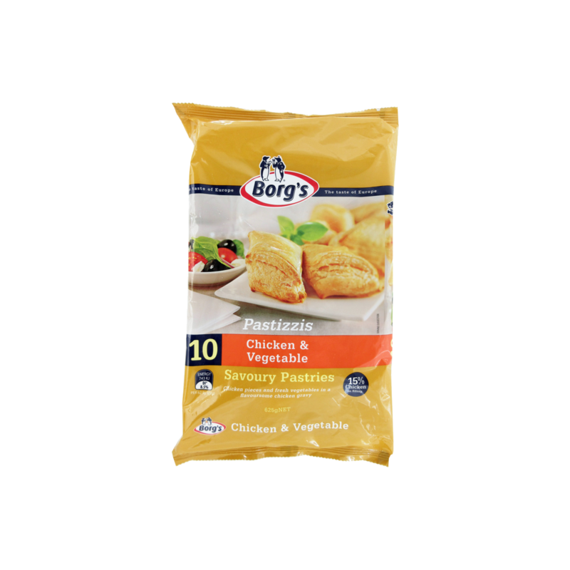 PASTIZZI CHICKEN AND VEG 625GM