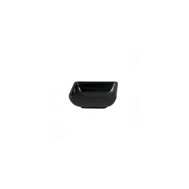 BLACK DISH SAUCE MELAMINE SQR 70MM