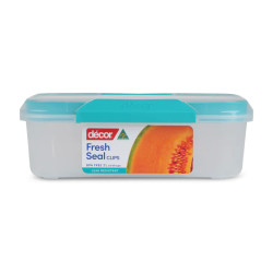 OBLONG CONTAINER WITH CLIP LIDS 2LT