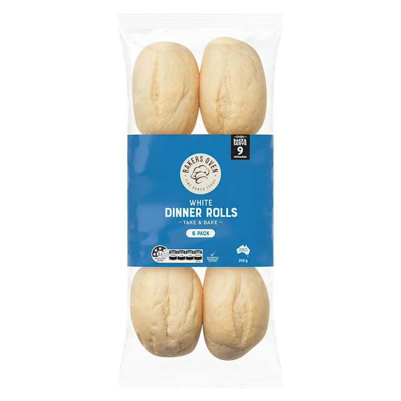 DINNER ROLLS WHITE 6PK