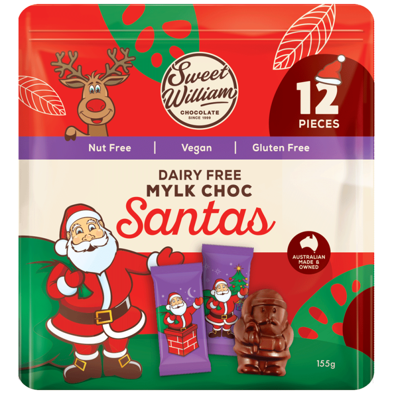 DAIRY FREE CHOCOLATE SANTAS CHRISTMAS MULTIPACK 12PK