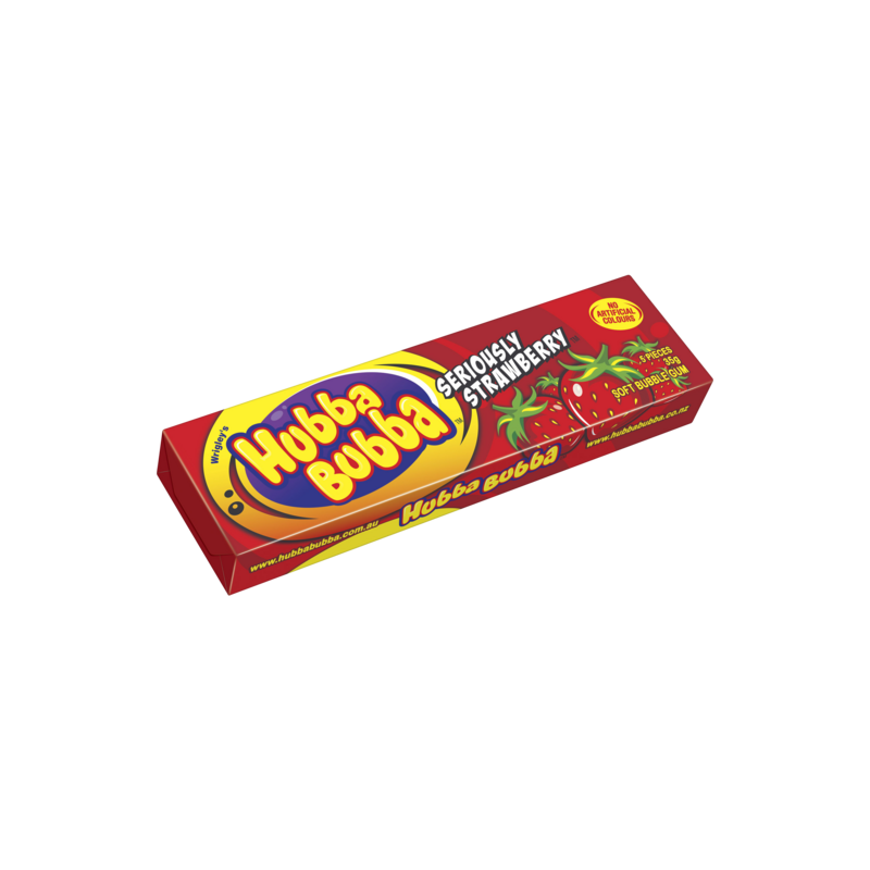 HUBBA BUBBA BUBBLE GUM SERIOUSLY STRAWBERRY 20X35GM