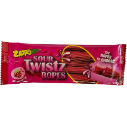 SOUR TWISTZ ROPES STRAWBERRY 12X50GM
