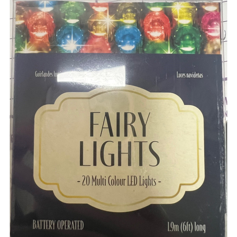 RAINBOW FAIRY LIGHTS LED CHRISTMAS 1.9M BATTERY OPERATED