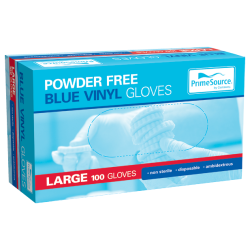 VINYL BLUE GLOVES LARGE POWDER FREE 100S