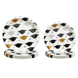 PAPER PLATES GRADUATION CAPS 9INCH 20PK