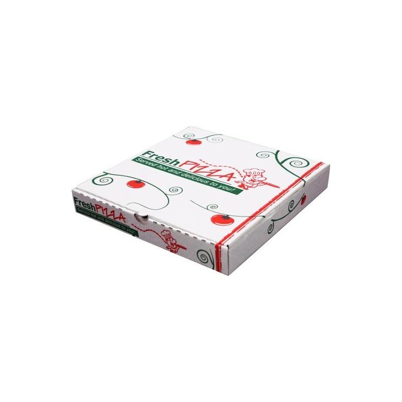 PIZZA BOX PRINTED WHITE 11 INCH 50S