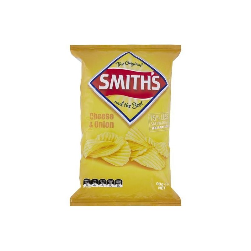 CRINKLE CHEESE AND ONION CHIPS 90GM