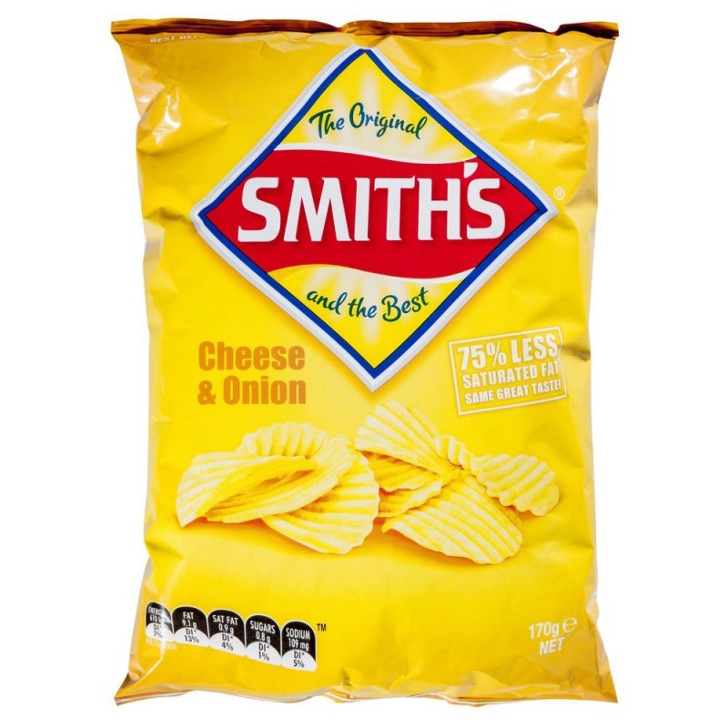 CHEESE and ONION CRINKLE CUT CHIPS 170GM