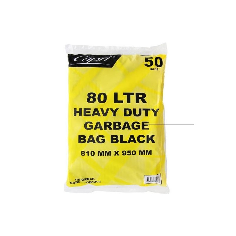 HEAVY DUTY GARBAGE BAGS BLACK 50S