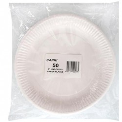 UNCOATED ROUND PAPER PLATES 9inch 50S