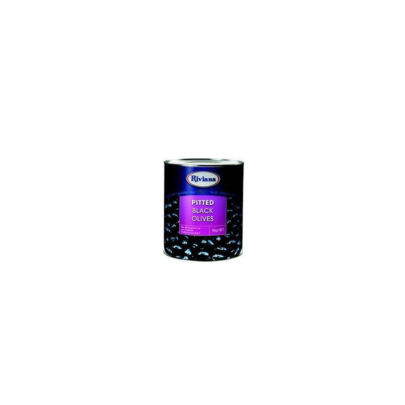 OLIVES BLACK PITTED 3KG A10