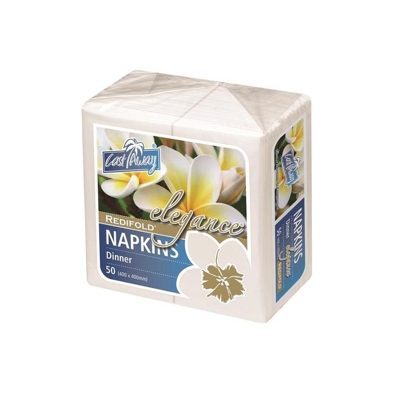 ELEGANCE REDIFOLD DINNER NAPKIN WHITE 50S