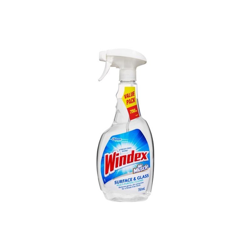 WINDEX SURFACE AND GLASS CLEANER TRIGGER 750ML